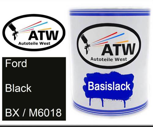 Ford, Black, BX / M6018: 1L Lackdose, von ATW Autoteile West.